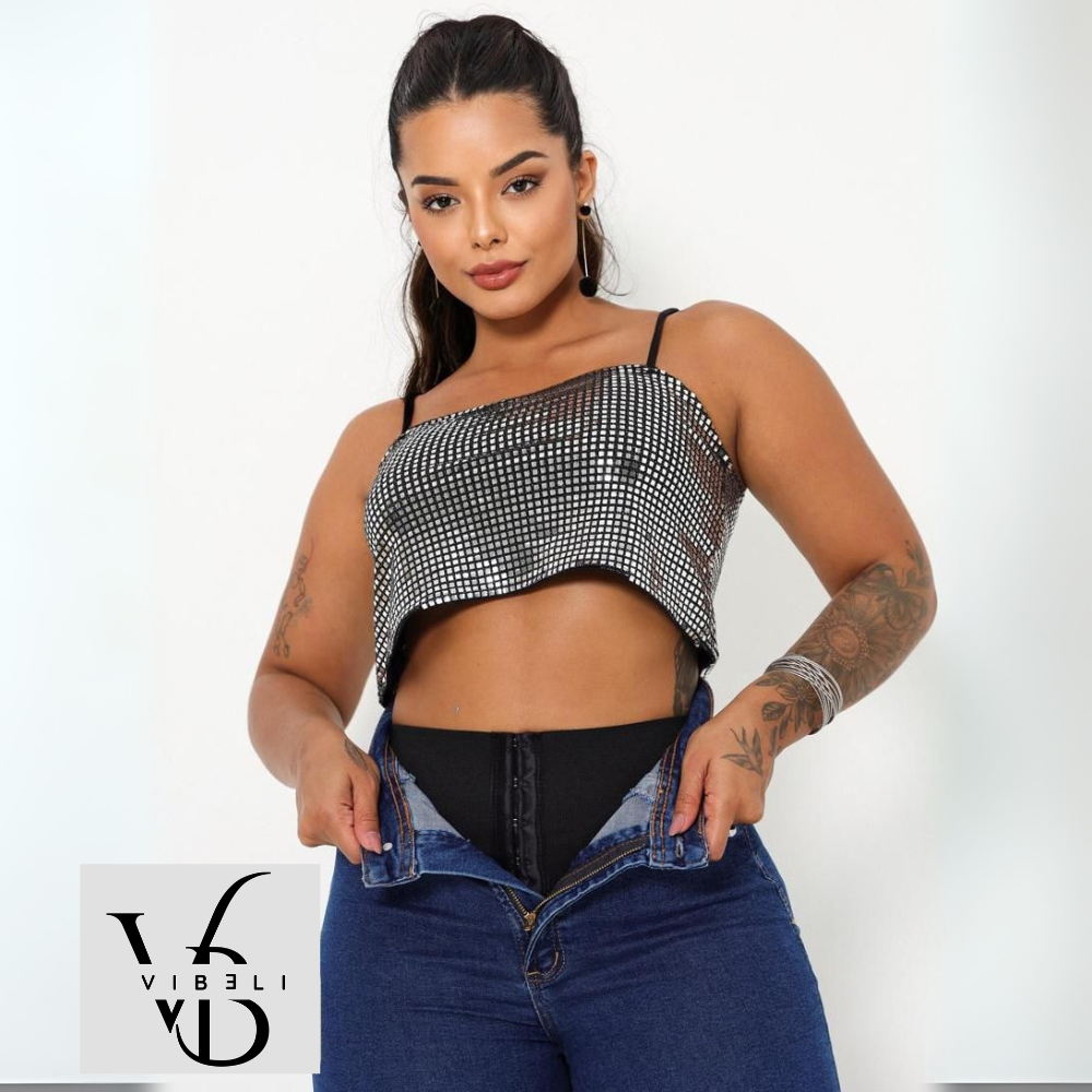 Jeans Brasileño con Faja Interior Push Up (AZUL MARINO)