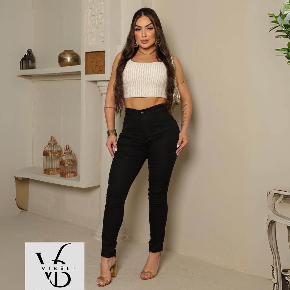 Jeans Brasileño con Faja Interior Push Up (NEGRO)