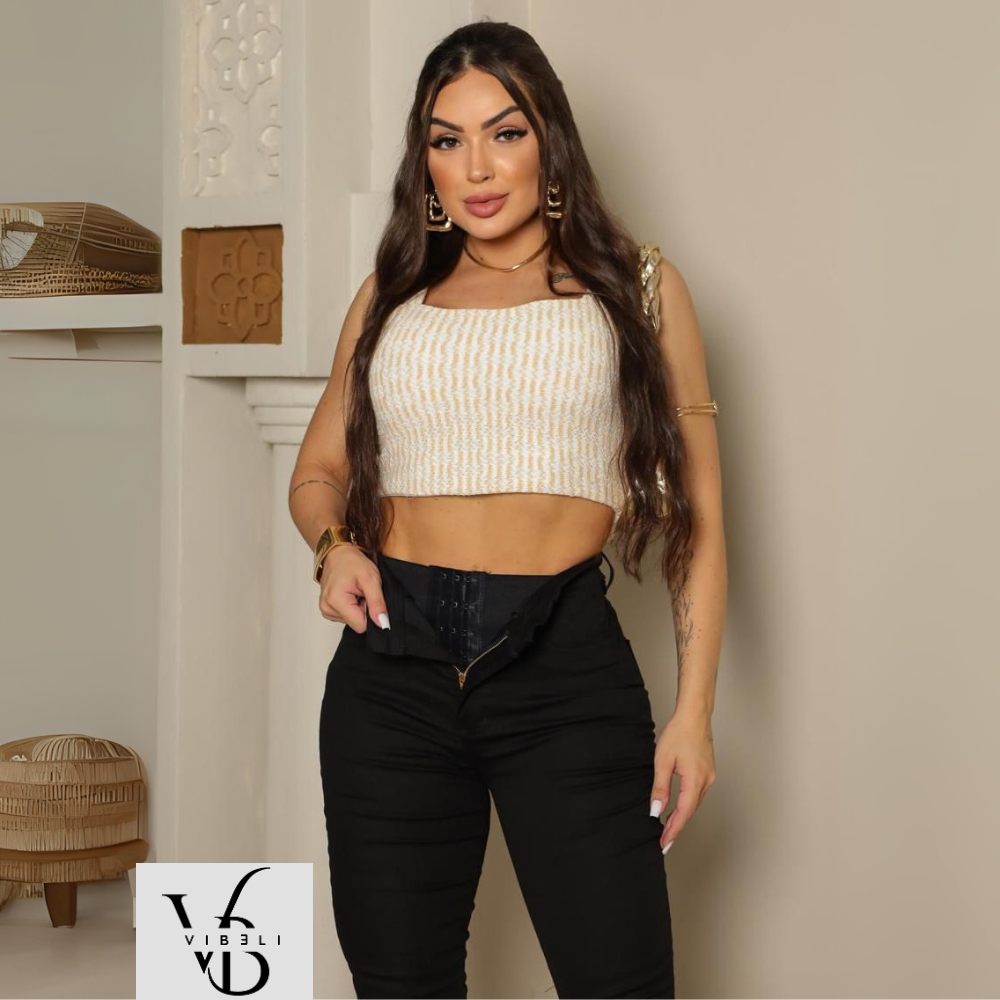 Jeans Brasileño con Faja Interior Push Up (NEGRO)