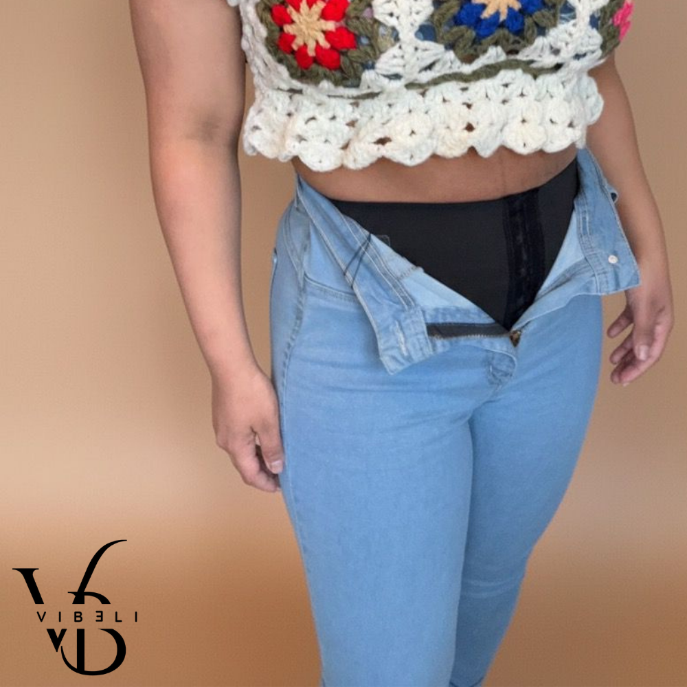 Jeans Brasileño con Faja Interior Push Up (AZUL CLARO)