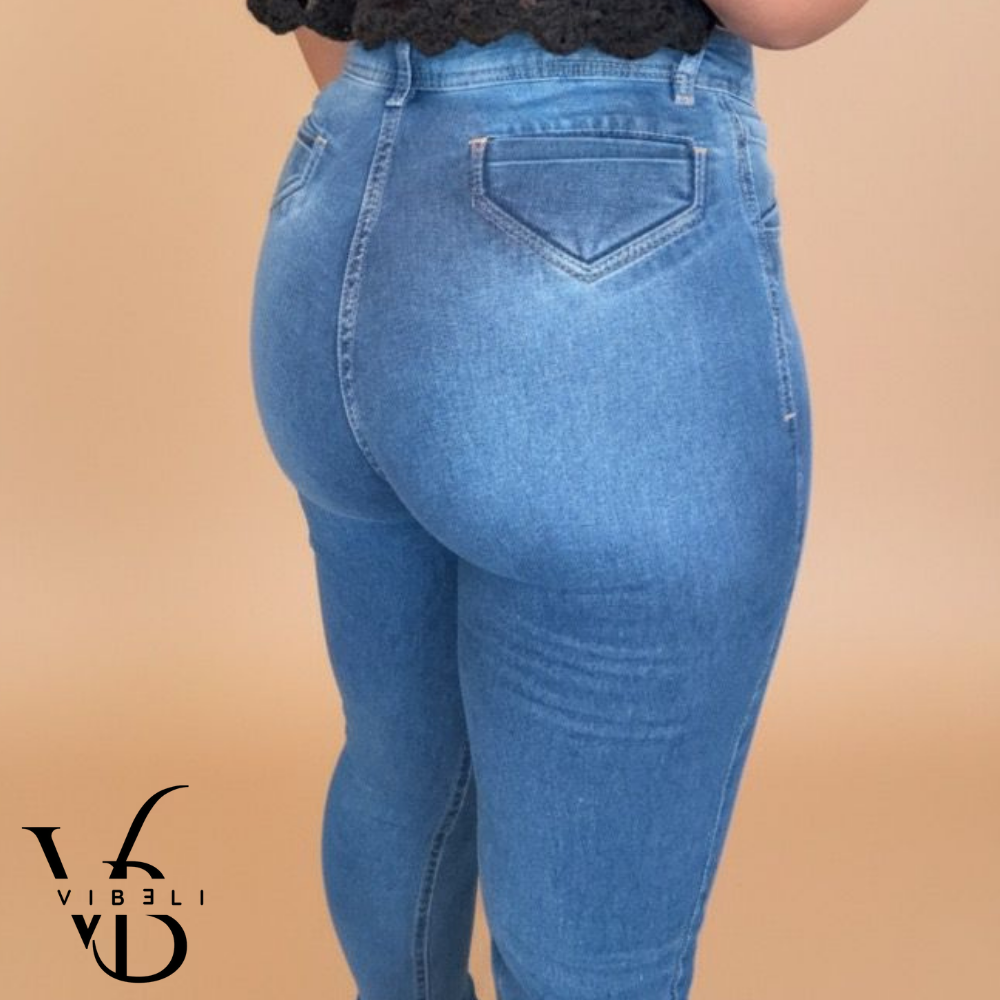 Jeans Brasileño con Faja Interior (AZULINO)