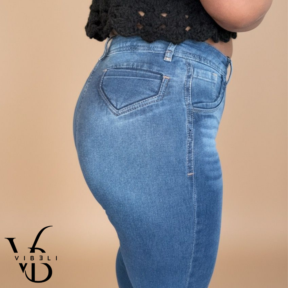 Jeans Brasileño con Faja Interior (AZULINO)