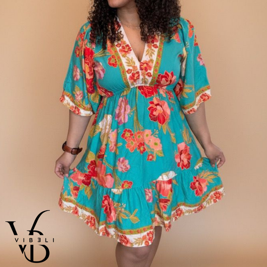 Vestido Estampado Veraniego (VERDE)